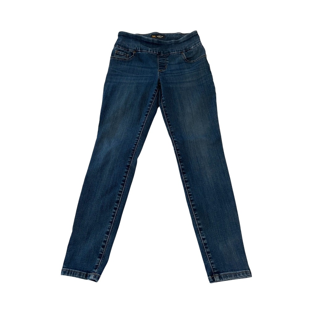 Lee Sculpting Slim Fit Skinny Leg Jeans Womens 2 Medium Dark Wash Mid Rise Blue